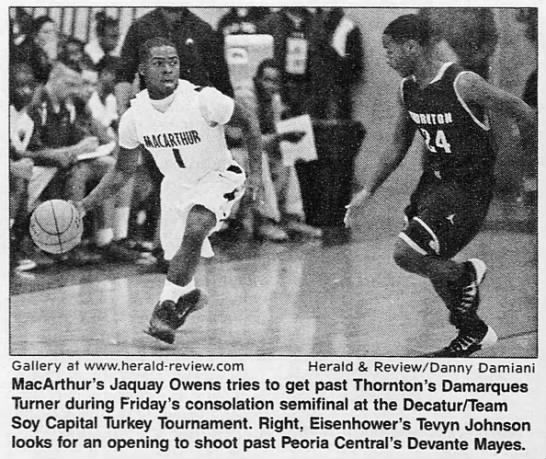 MacArthur's Jaquay Owens tries to get past Thornton's Damarques Turner